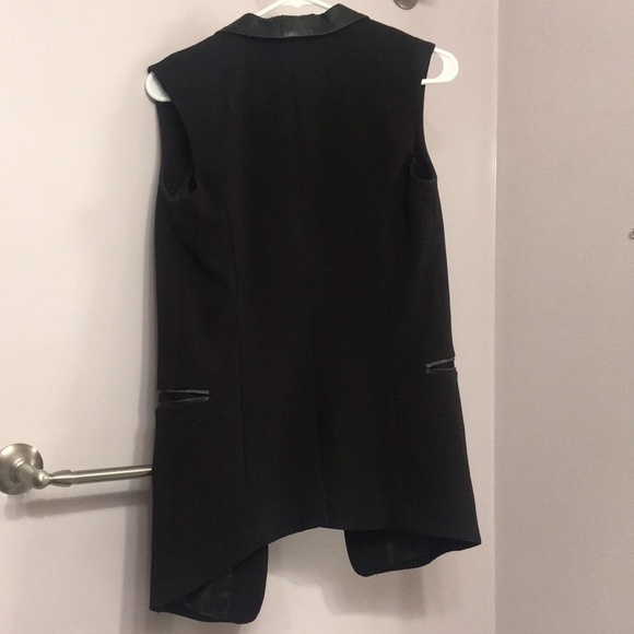 Black cotton and leather vest - Picture 5 of 5